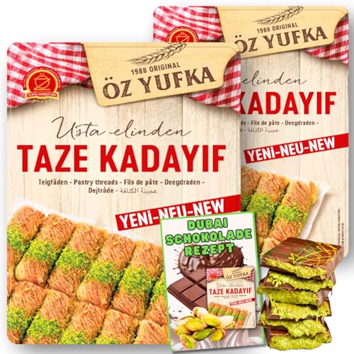 2x Kadayif Engelshaar Teigfäden für Dubai Schokolade + Rezept Dubai Schokolade (2x400g) von BUNDLES FOR YOU