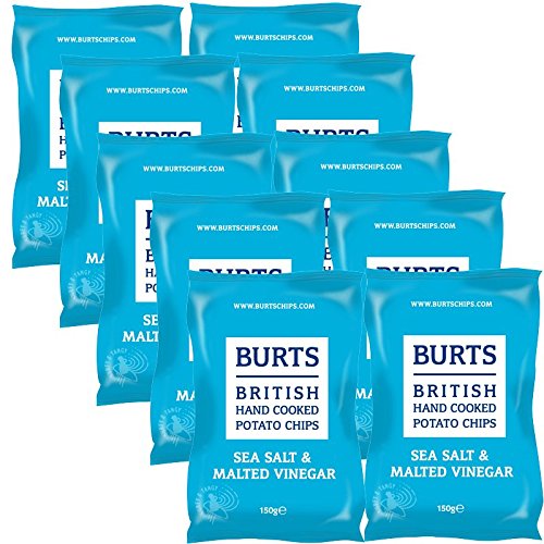 10 x Burts Sea Salt & Malted Vinegar Chips 10 x 150 g von BURTS