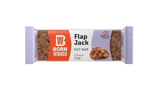 BornWinner, Vegan Flapjack, ohne Weizen, Walnuss, Blaubeere, Schokostückchen, Banane, 12x90g (90, Schokostückchen) von Born Winner