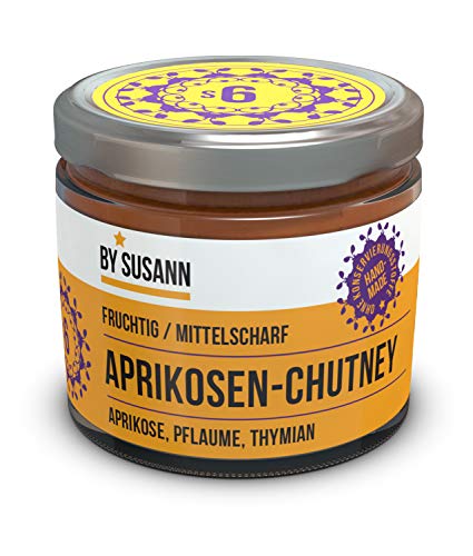 BY SUSANN – S6 APRIKOSEN-CHUTNEY im Glas (1 x 150 g), Geschmackserlebnisse mit intensiven und natürlichen Aromen, fruchtig, herb, süß, scharf von BY SUSANN