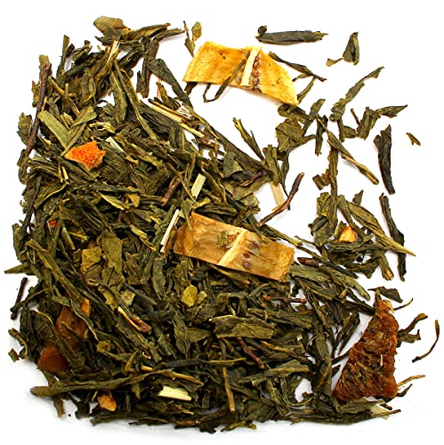 Grüner Tee Sencha ● Green Tea ● Grüner Tee mit KIWI ● Orangenschale ● Zitronengras ● Minze aroma ● Tee mit Früchte 50g ● Vegan ● Laktosefrei von BabaFood