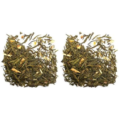 Grüner tee Sencha 50g ● Green Tea mit Zitrusfrüchte ● Tee mit frucht ● Vegan ● Glutenfrei ● Zitronengras ● Saftige Orangen und Zitronen (Packung mit 2) von BabaFood