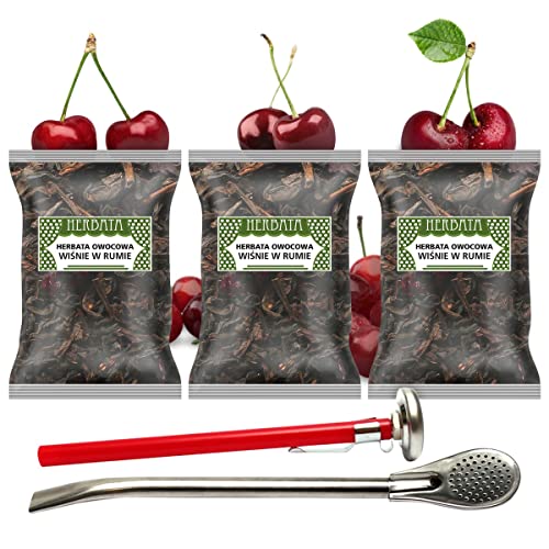 Pu-Erh Tee Set 200g | Pu-Erh Tee Kirschen in Rumtee 3x50g | Thermometer | Bombilla Liza 19cm | Pu Erh 150g von BabaFood