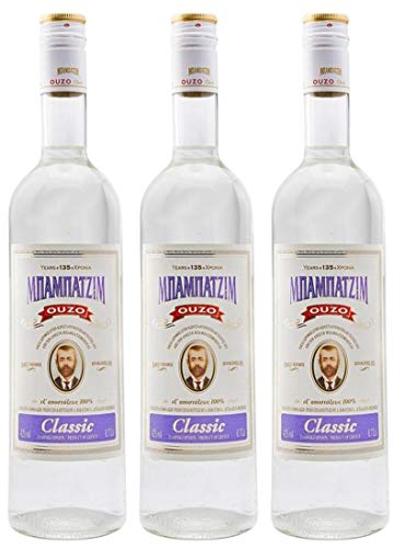 Ouzo Babatzim classic 3x 0,7l | Premium-Ouzo aus Thessaloniki | Seit 1875 | 2-fach destilliert | 42% Vol. | + 20ml Jassas Olivenöl von Babatzim