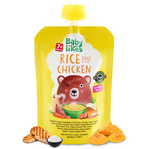 Baby Likes | Halal Bio-Reis und Hühnchen 6 Beutel x 130 g Babypüree für Kinder ab 7 Monaten Baby Likes | Halal Bio-Reis und Hühnchen 6 Beutel x 130 g Babypüree für Kinder ab 7 Monaten von Baby Likes