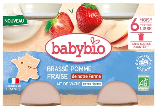Babybio Brassé Apfel Erdbeere Kuhmilch 6 Monate und mehr Bio 2 Gläser à 130 g Babybio Brassé Apfel Erdbeere Kuhmilch 6 Monate und mehr Bio 2 Gläser à 130 g von Babybio