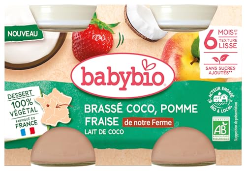 Babybio Brassé Coco Apfel Erdbeere Kokosmilch 6 Monate und mehr Bio 2 Gläser à 130 g Babybio Brassé Coco Apfel Erdbeere Kokosmilch 6 Monate und mehr Bio 2 Gläser à 130 g von Babybio