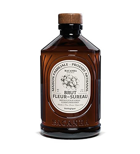 Bacanha Sirop Brut Fleur de Sureau Bio 400 ml - Bio Holunderblüten Sirup aus Frankreich mit Bio Rohrzucker von Bacanha