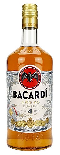 Bacardi Anejo Cuatro 0,7l 700ml (40% Vol) 4 Jahre Rum -[Enthält Sulfite] von Tassorm