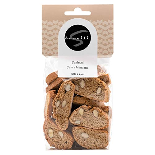 Cantucci Cafe e Mandorle 250g - Knusprig Doppel gebackene Kekse mit Mandeln und Kaffee von Baccili von Baccili