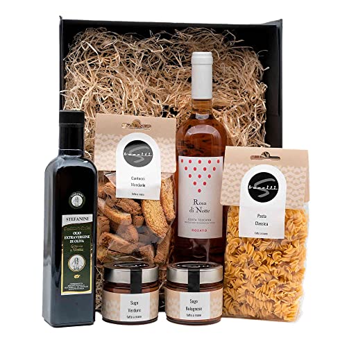 Geschenksbox Verde - Mit italienischen Klassikern - Pasta - Sugo - Olivenöl - Wein und Cantucci - Geschenkidee für Pasta Fans von Baccili von Baccili