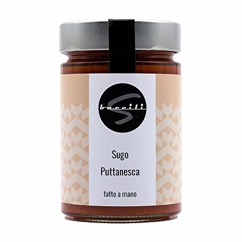 Sugo Puttanesca 370g - Würziges Tomatensugo mit Sardinen Kapern und Oliven - Glutenfrei und Laktosefrei von Baccili von Baccili
