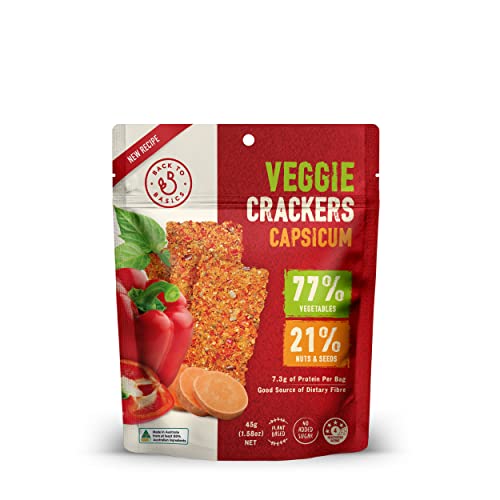 Back to Basics Veggie Crackers Capsicum Süßkartoffel, 12 x 45 g von DJ&A