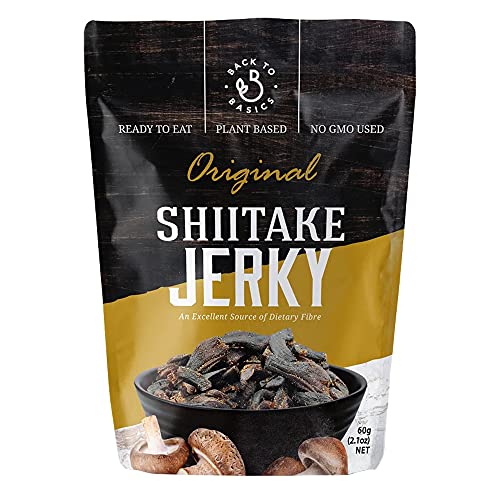 DJ&A Back to Basics Vegan Shiitake Jerky GMO Gemüse Crisps 60g 4er Pack von Back to Basics