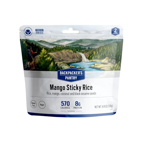 Backpacker's Pantry Mango Klebriger Reis | Gefriergetrocknete Backpacking & Campingnahrung | Notfallnahrung | 10 Gramm Protein, Vegan, Glutenfrei | 1 Stück Backpacker's Pantry Mango Klebriger Reis | Gefriergetrocknete Backpacking & Campingnahrung | Notfallnahrung | 10 Gramm Protein, Vegan, Glutenfrei | 1 Stück von Backpacker's Pantry