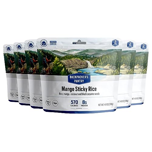 Backpacker's Pantry Mango Sticky Rice – gefriergetrocknetes Backpacking & Camping Lebensmittel – Notfallnahrung – 8 Gramm Protein, vegan, glutenfrei – 6 Stück Backpacker's Pantry Mango Sticky Rice – gefriergetrocknetes Backpacking & Camping Lebensmittel – Notfallnahrung – 8 Gramm Protein, vegan, glutenfrei – 6 Stück von Backpacker's Pantry