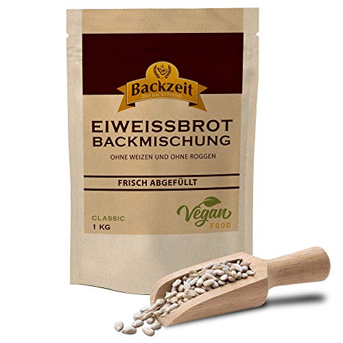 Brothers Eiweißbrot Backmischung Classic, 1 kg ergibt 1,95 kg Teig, ohne Weizenmehl, Roggenmehl, in Deutschland hergestelltes Diabetikerbrot, 90% weniger Kohlenhydraten als Brot von Backzeit