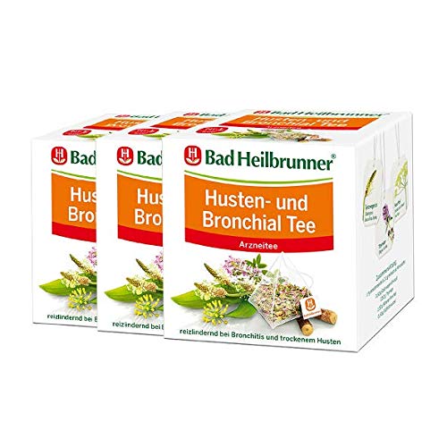 Bad Heilbrunner® Husten- und Bronchial Tee - Pyramidenbeutel - 3er Pack von Bad Heilbrunner