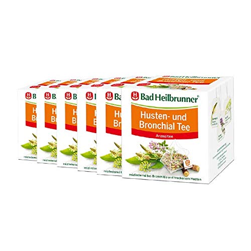 Bad Heilbrunner® Husten- und Bronchial Tee - Pyramidenbeutel - 6er Pack von Bad Heilbrunner