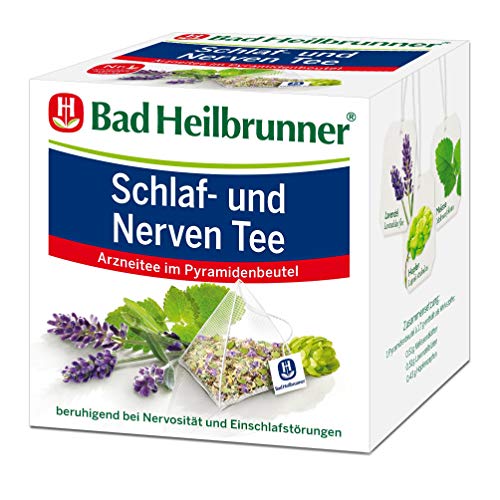 Bad Heilbrunner Schlaf- und Nerven Tee im Pyramidenbeutel, 6er Pack (6 x 15 Pyramidenbeutel) von Bad Heilbrunner