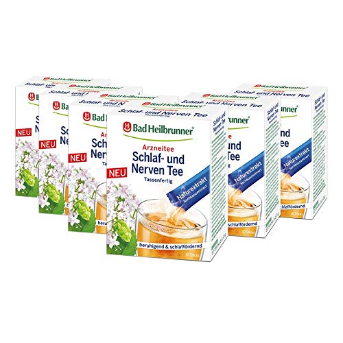 Bad Heilbrunner® Schlaf- und Nerven Tee - Tassenfertig - 6er Pack von Bad Heilbrunner