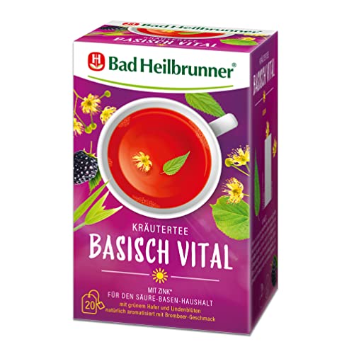 Bad Heilbrunner Basisch Vital Tee im Filterbeutel, 12er Pack (12 x 20 Filterbeutel) von Bad Heilbrunner