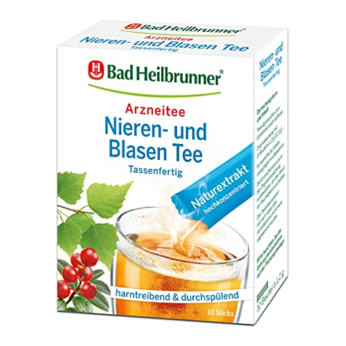 Bad Heilbrunner Bio Nieren- & Blasen Tee im Stick - Arzneitee - Tassenfeertig - Birkenblätter - bei Anzeichen einer Blasenentzündung - harntreibend - natürliche Linderung (8 x 10 Sticks) von Bad Heilbrunner