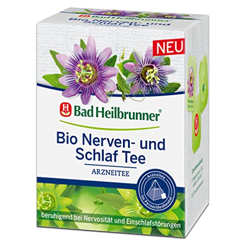 Bad Heilbrunner Bio Nerven- und Schlaf Tee im Pyramidenbeutel 4er Pack (4 x12 Stück) von Bad Heilbrunner