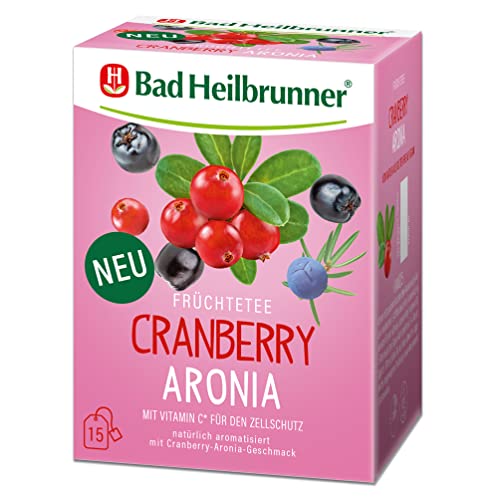 Bad Heilbrunner Cranberry Aronia - Früchtetee im Filterbeutel - Cranberry, Aronia - mit Vitamin C für den Zellschutz - vor oxidativem Stress (5 x15 Filterbeutel) von Bad Heilbrunner