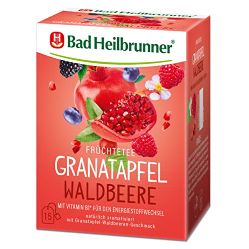 Bad Heilbrunner Granatapfel Waldbeere Tee im Filterbeutel, 5er Pack (5 x 15 Filterbeutel) von Bad Heilbrunner