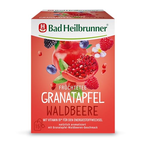 Bad Heilbrunner Granatapfel Waldbeere Tee im Filterbeutel, 5er Pack (5 x 15 Filterbeutel) von Bad Heilbrunner