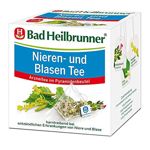 Bad Heilbrunner Nieren- & Blasen Tee - Arzneitee im Pyramidenbeutel - Birkenblätter - bei Anzeichen einer Blasenentzündung - harntreibend - natürliche Linderung (1 x 15 Pyramidenbeutel) von Bad Heilbrunner