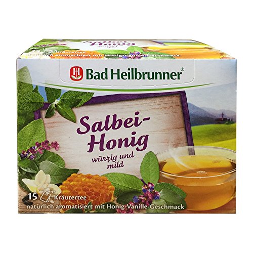 Bad Heilbrunner Salbei-Honig Tee, 15er Filterbeutel, 1er Pack (1 x 26.25 g) von Bad Heilbrunner