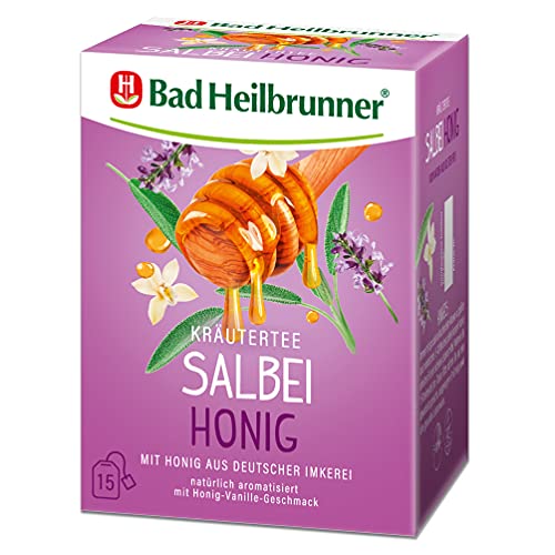 Bad Heilbrunner Salbei Honig Tee im Filterbeutel, 5er Pack (5 x 15 Filterbeutel) von Bad Heilbrunner