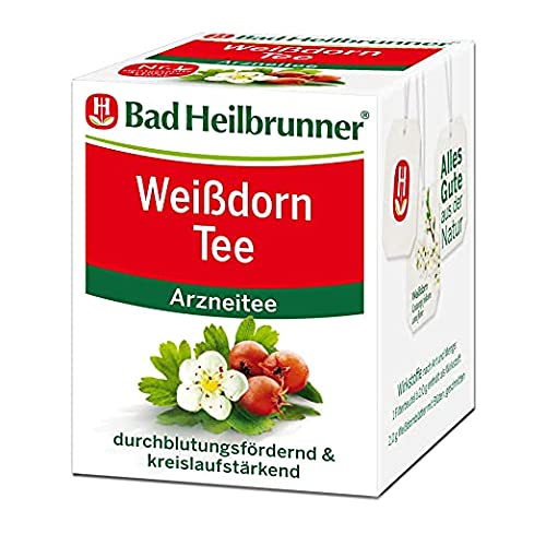 Bad Heilbrunner Weißdorn Tee im Filterbeutel, 6er Pack (6 x 8 Filterbeutel) von Bad Heilbrunner