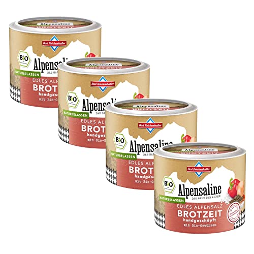 Bad Reichenhaller Alpensaline Edles Alpensalz Brotzeit 4x100g | Premium Salz Gewürzischung mit Bio-Gewürzen Brotzeitsalz Butterbrot biologischer Anbau | Bundle Paket Vorratspackung Bad Reichenhaller Alpensaline Edles Alpensalz Brotzeit 4x100g | Premium Salz Gewürzischung mit Bio-Gewürzen Brotzeitsalz Butterbrot biologischer Anbau | Bundle Paket Vorratspackung von Bad Reichenhaller Alpensaline