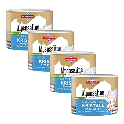 Bad Reichenhaller Alpensaline Edles Alpensalz Kristall 4x100g | Premium Salzkristalle handgeschöpft Naturbelassen Manufakturprodukt | handarbeit Natursole Bad Reichenhaller Alpensaline Edles Alpensalz Kristall 4x100g | Premium Salzkristalle handgeschöpft Naturbelassen Manufakturprodukt | handarbeit Natursole von Bad Reichenhaller Alpensaline