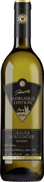 Die Sonnenwinzer Grauer Burgunder Jahrgangs-Edition Weißwein trocken 0,75 l von Badischer Winzerkeller