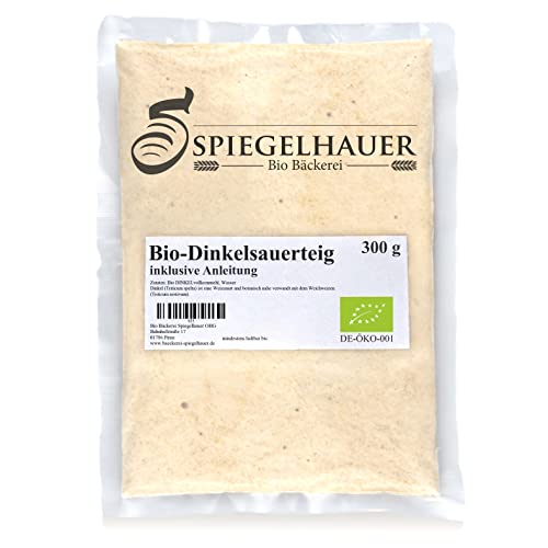 Bäckerei Spiegelhauer Bio Sauerteig (Dinkelsauer) 100% Bio Dinkelmehl frischer Natursauerteig – perfekt für Brote oder als Anstellgut 300g Dinkelsauerteig Sauerteigstarter (ohne Glas) von Bäckerei Spiegelhauer