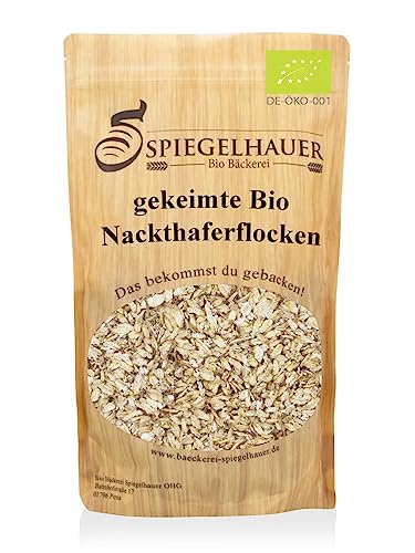 Bäckerei Spiegelhauer Demeter gekeimte Nackthaferflocken 1 kg schonend getrocknet unter 42° C I gekeimte Haferflocken Bio glutenarm 1kg I gekeimter Hafer Bio von Bäckerei Spiegelhauer