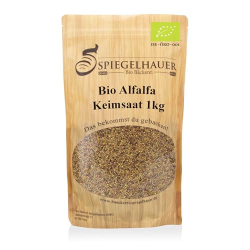 Bio Alfalfa Luzerne Keimsaat - Sprossensamen für die Zucht von Alfalfasprossen - der natürliche Energiespender - lecker in Salaten - Inhalt: 1 kg Alfalfa Samen von Bäckerei Spiegelhauer