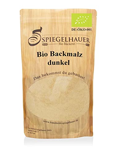 Bio Backmalz dunkel - qualitativ hochwertig und enzyminaktiv - erstklassig zum Brot und Brötchen backen - ideal als Farbmalz - Inhalt: 1kg Bio Gerstenmalz von Bäckerei Spiegelhauer