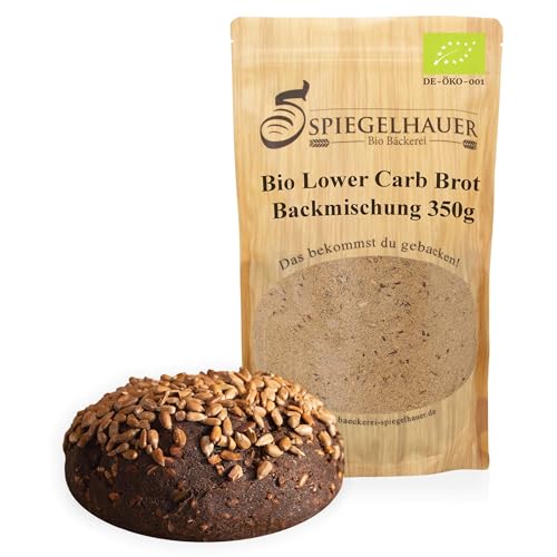 Bio LOWER CARB Brotbackmischung 1 x 350 g Eiweißbrot aus glutenfreien Rohstoffen vegan mehlfreies Brot von Bäckerei Spiegelhauer