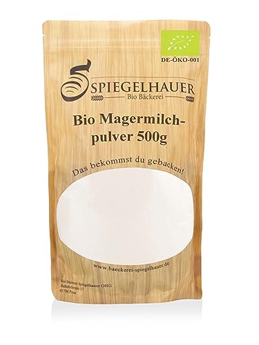 Bäckerei Spiegelhauer Bio Mager-Milchpulver 500 g Bio Milchpulver ohne Zusätze milk powder I auch geeignet für Joghurt-Herstellung, Eis-Herstellung I Trockenmilchpulver, Beutel von Bäckerei Spiegelhauer