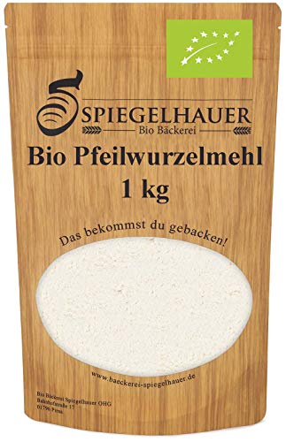 Bio Pfeilwurzelmehl 1 kg arrowroot powder Pfeilwurzstärke geschmacksneutrales Bindemittel Ei Ersatz von Bäckerei Spiegelhauer