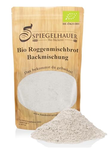 Bio Roggenmischbrot Backmischung 500g inkl. Hefe Roggen Dinkel I vegan leckeres Sauerteigbrot selber backen von Bäckerei Spiegelhauer