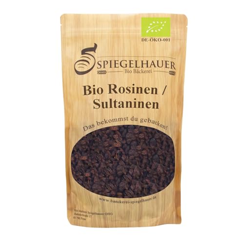 Bio Rosinen Sultaninen ungezuckert ungeschwefelt 1 kg getrocknete Weinbeeren von Bäckerei Spiegelhauer