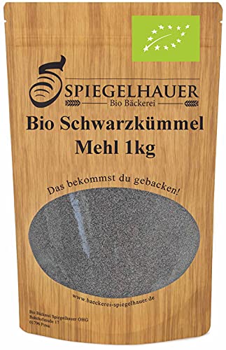 Bio Schwarzkümmelmehl 1 kg vegan Schwarzkümmel fein vermahlen zum Würzen und Verfeinern von Bäckerei Spiegelhauer