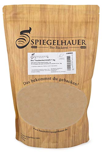 Bio Traubenkernmehl 1 kg ROH Traubenkerne extra fein zu Pulver vermahlen laktosefrei glutenfrei von Bäckerei Spiegelhauer