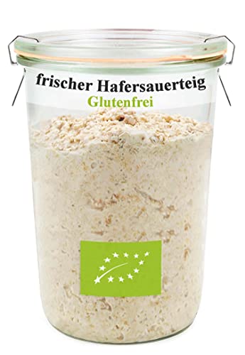 Bio glutenfreier Sauerteig Bio-Hafersauerteig 200g frisches Anstellgut zum Backen inklusive Anleitung (mit Sauerteig-Glas) von Bäckerei Spiegelhauer